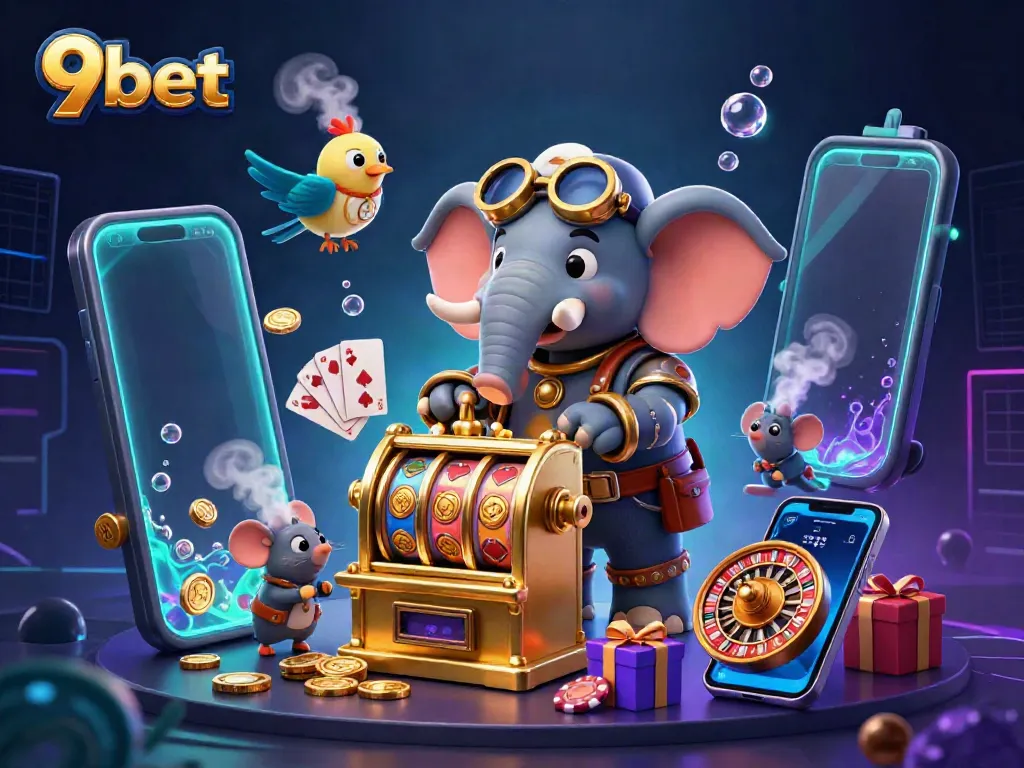 Engage in exciting gameplay at 9bet with vibrant 3D casino elements and intricate steampunk design.