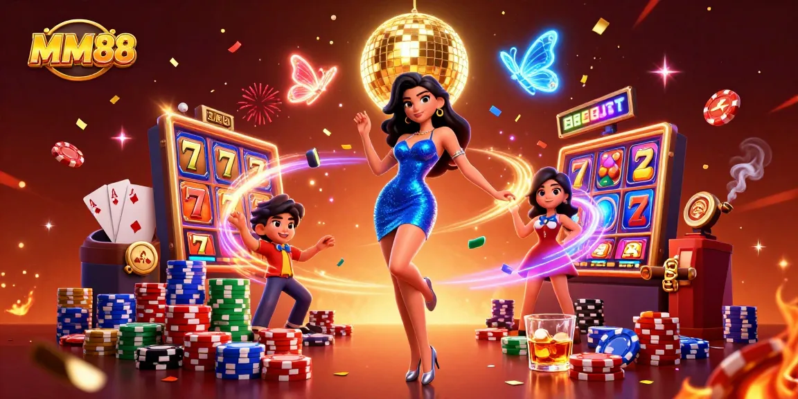 Win big at MM88 with vibrant slots and dynamic casino action in this dazzling 3D scene.