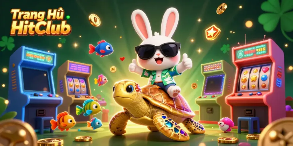 Engage with Trang Chủ HitClub and experience exciting games with a cheerful lucky rabbit and golden turtle.