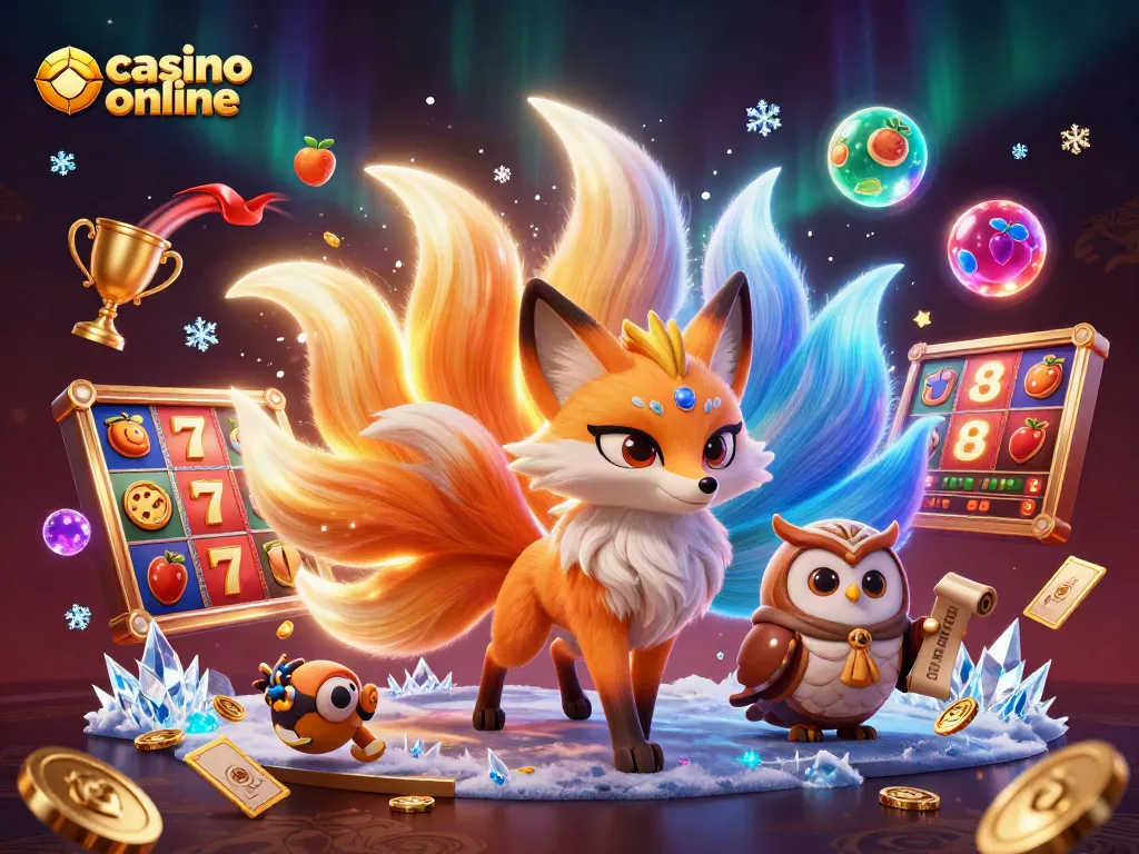 Disfruta de la emoción de jugar en un casino online con una ilustración vibrante de personajes místicos y elementos de juego.