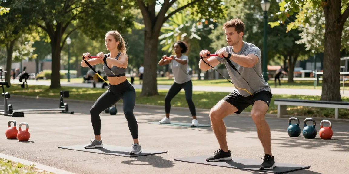 Entrenamiento al aire libre en Esteroidesshop con resistencia y equipo de fitness.