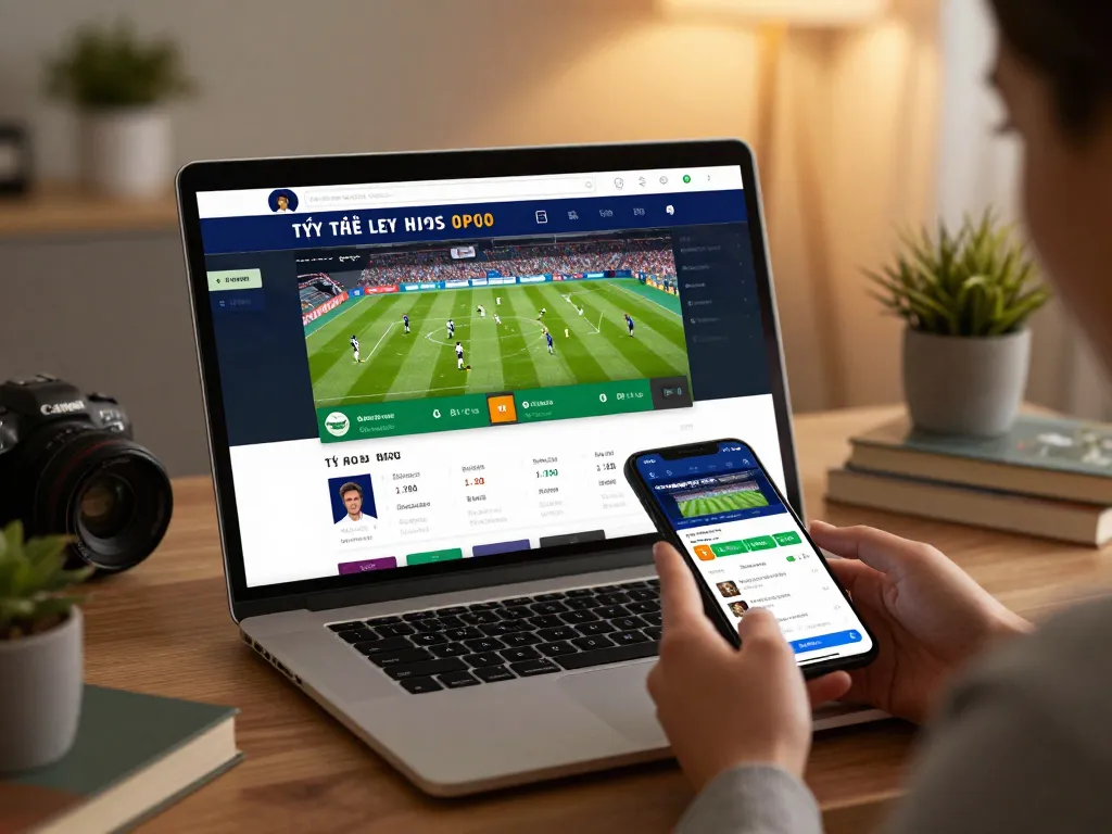 A user engaging with tỷ lệ kèo on a smartphone app during a cozy sports betting session.