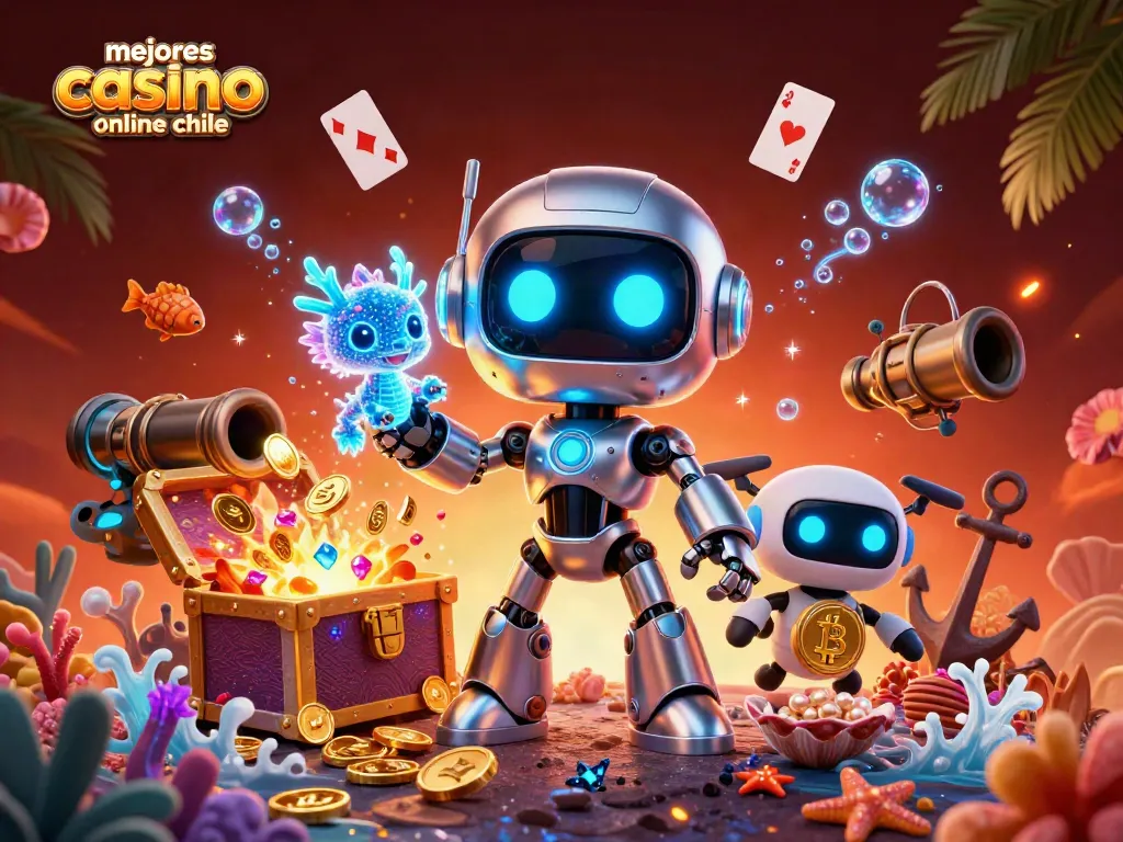 Un emocionante viaje al mejores casino online chile con un robot cibernético y un dragón holográfico.