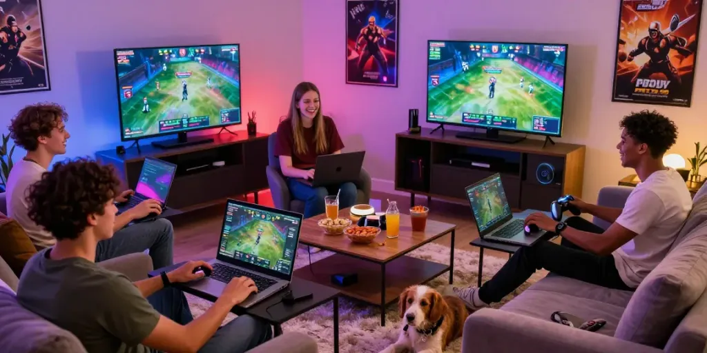 Experiencia de juego en línea de grupo de amigos en phuwerte-inwersowia.com, disfrutando y compitiendo juntos.