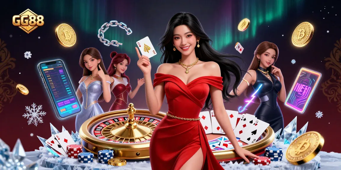 Experience thrilling moments at GG88 with vibrant casino elements and beautiful characters.
